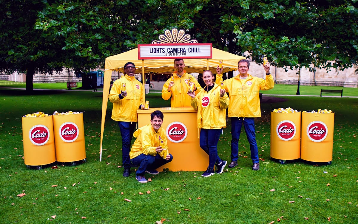 EXECUTIONAL team on a brand bar at an open-air cinema screening