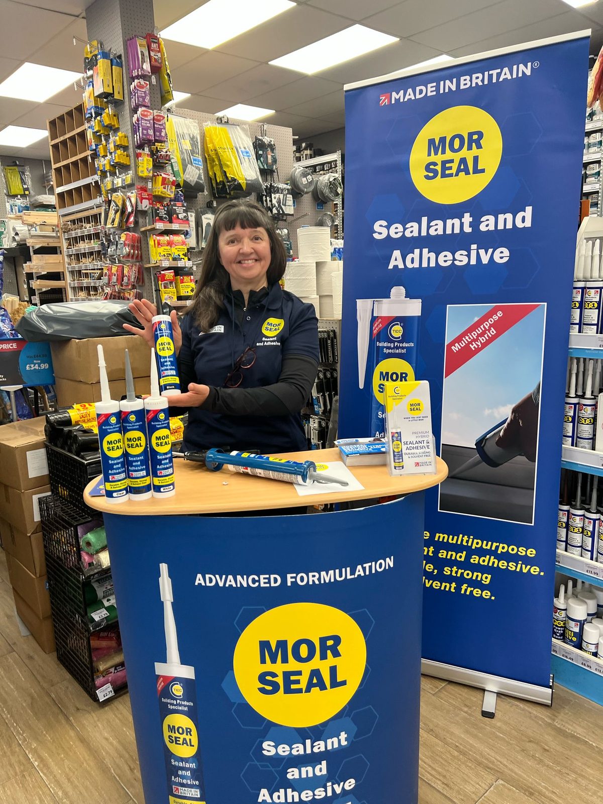 Morseal demonstrator at a branded counter in a Leyland SDM store