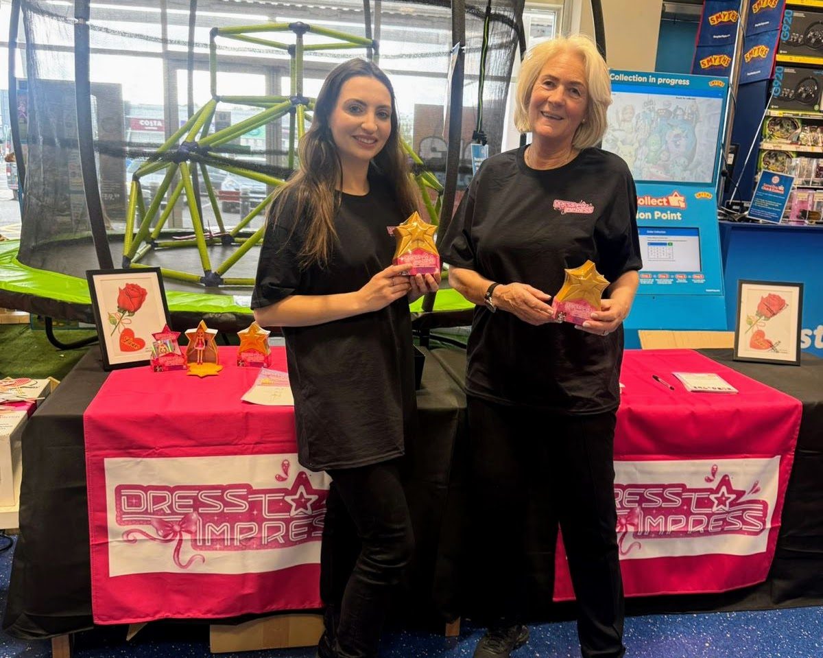 Two promotional staff at the Dress to Impress in-store activation