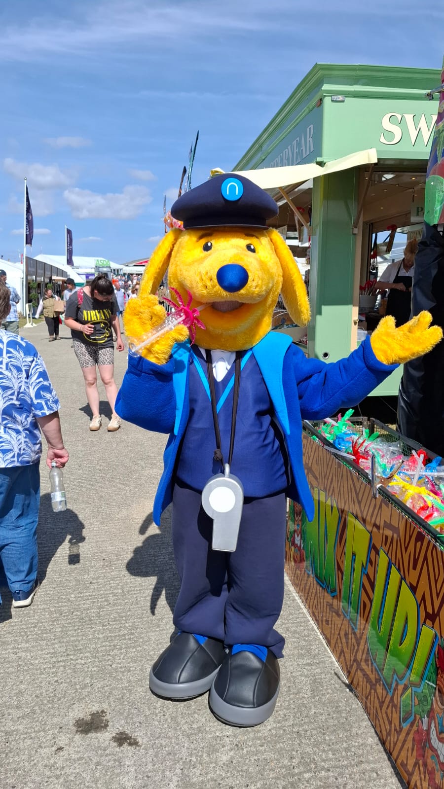 Northern Rail mascot on a walkabout at the Great Yorkshire Show