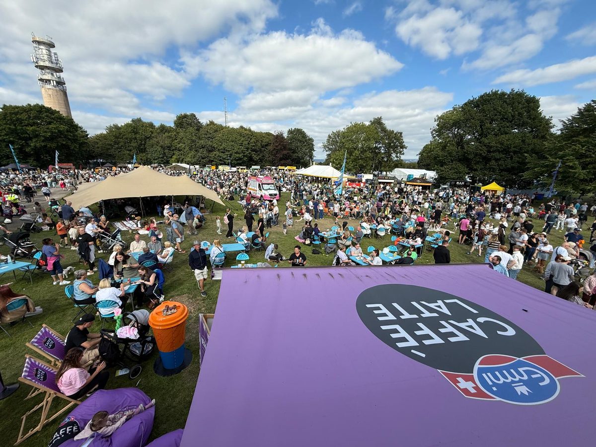 Emmi sampling stand busy with visitors at Heaton Park Food & Drink Festival