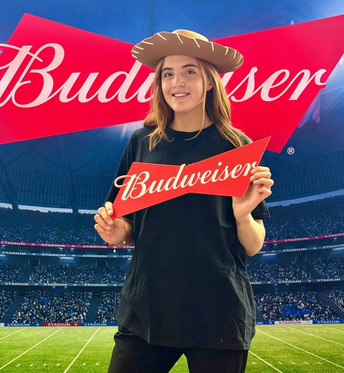Budweiser brand ambassador at the NFL game at Wembley Stadium