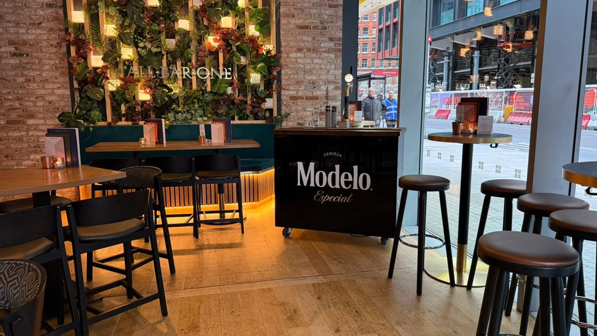 Brand ambassador representing Modelo inside All Bar One Leicester Square in London