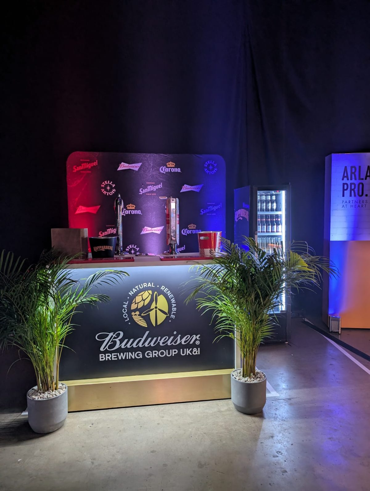 Guests sampling independent beers at an bar inside First Direct Arena