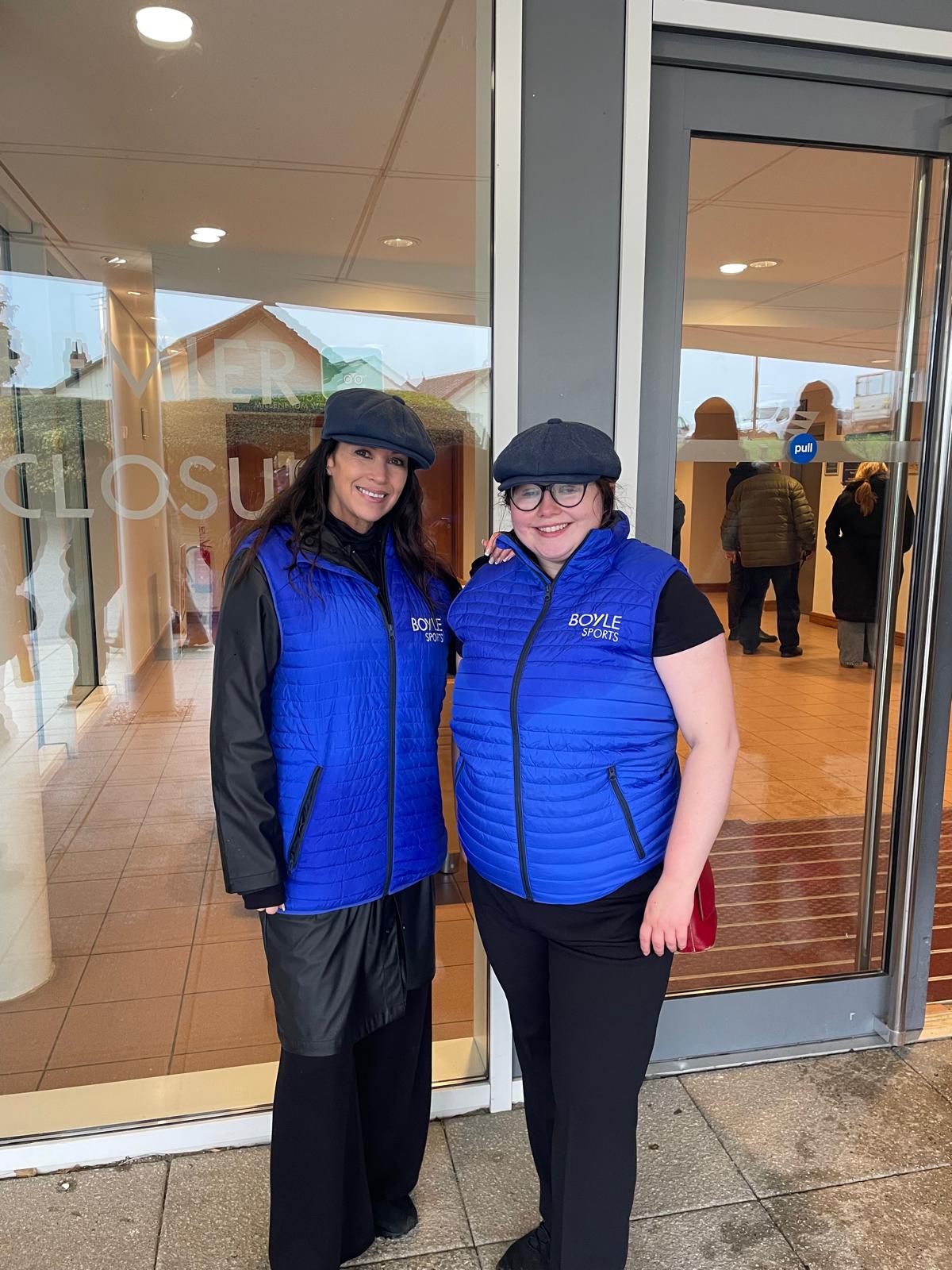 Leafleting team greeting racegoers as they arrive at the racecourse