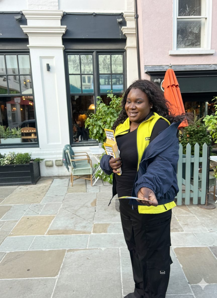 Executional leafleting staff on an Admiral Casino campaign