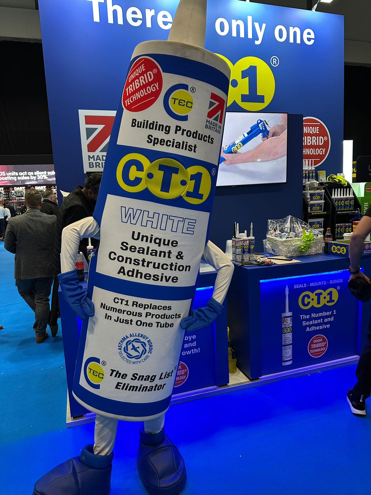CT1 mascot character greeting visitors at the NMBS Exhibition in Coventry