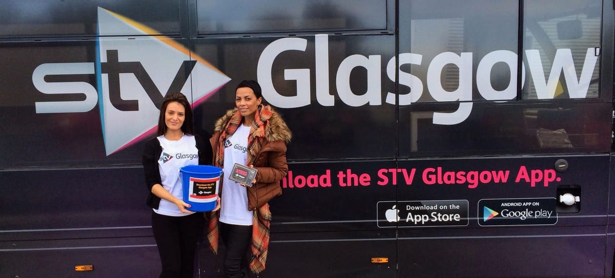 Event staff at the STV Glasgow stand