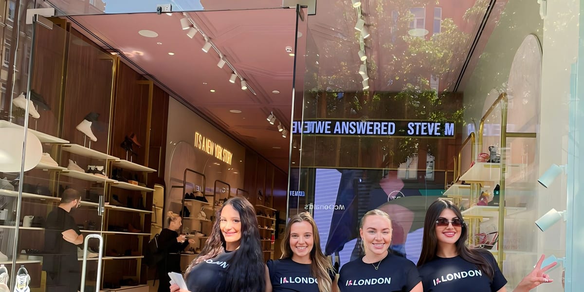 Executional activation team at the Steve Madden Oxford Street launch, London