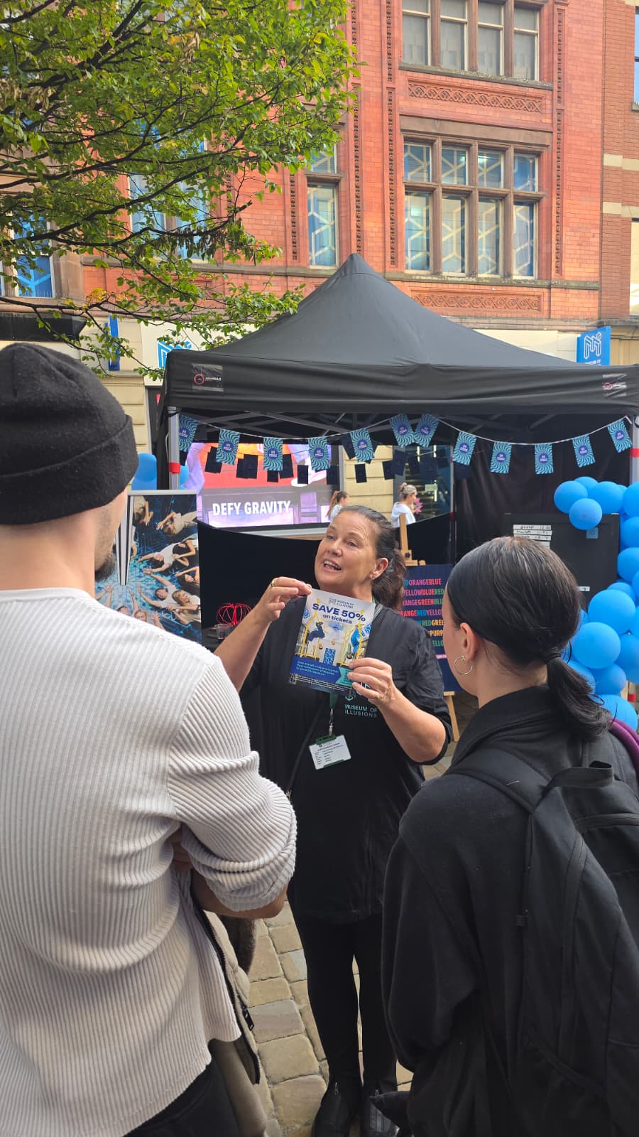 Executional leaflet team for the Museum of Illusions on Market Street, Manchester
