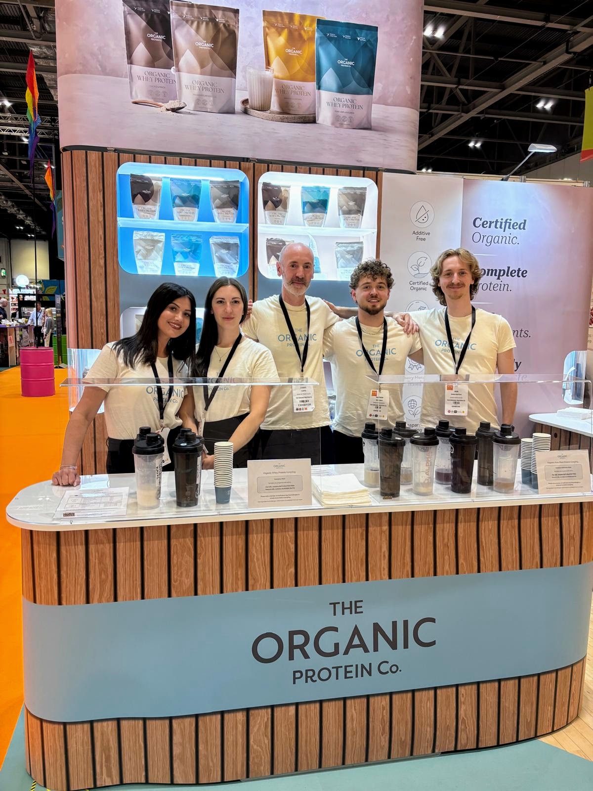 Executional samplers serving visitors at a London food show