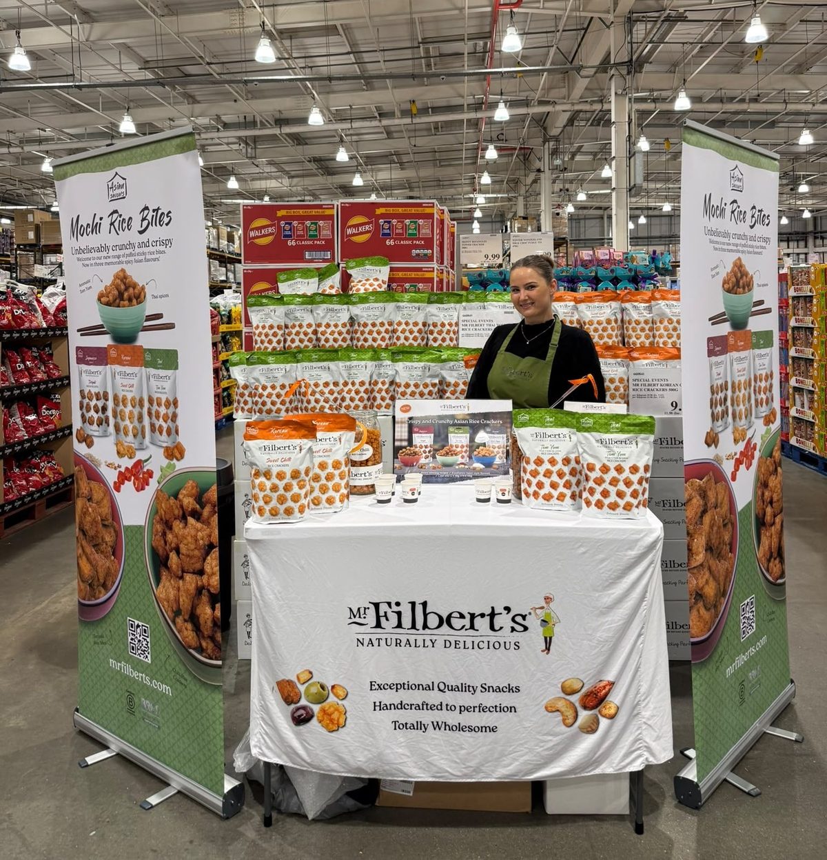 Brand ambassador at the Mr Filbert's tasting stand in Costco Thurrock