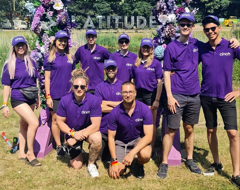 Executional team at an outdoor summer event