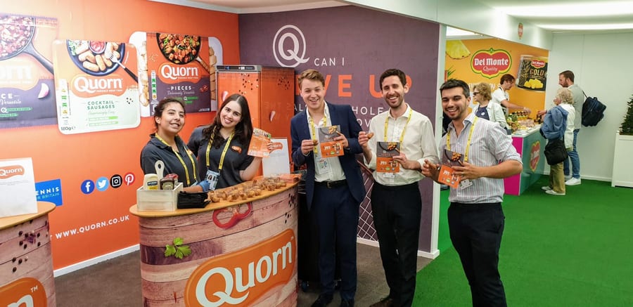 EXECUTIONAL exhibition stand staff on the Quorn stand at a UK trade show