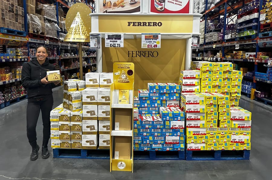 EXECUTIONAL merchandiser beside a finished Ferrero bay built to the layout